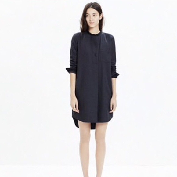 Madewell Lattitude Flannel Shirtdress in Grey 55% wool - Picture 1 of 7